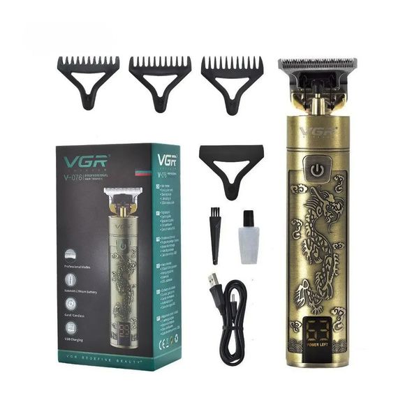 Машинка для стрижки волосся і бороди VGR V-076 акумуляторна з дисплеєм 105052 фото